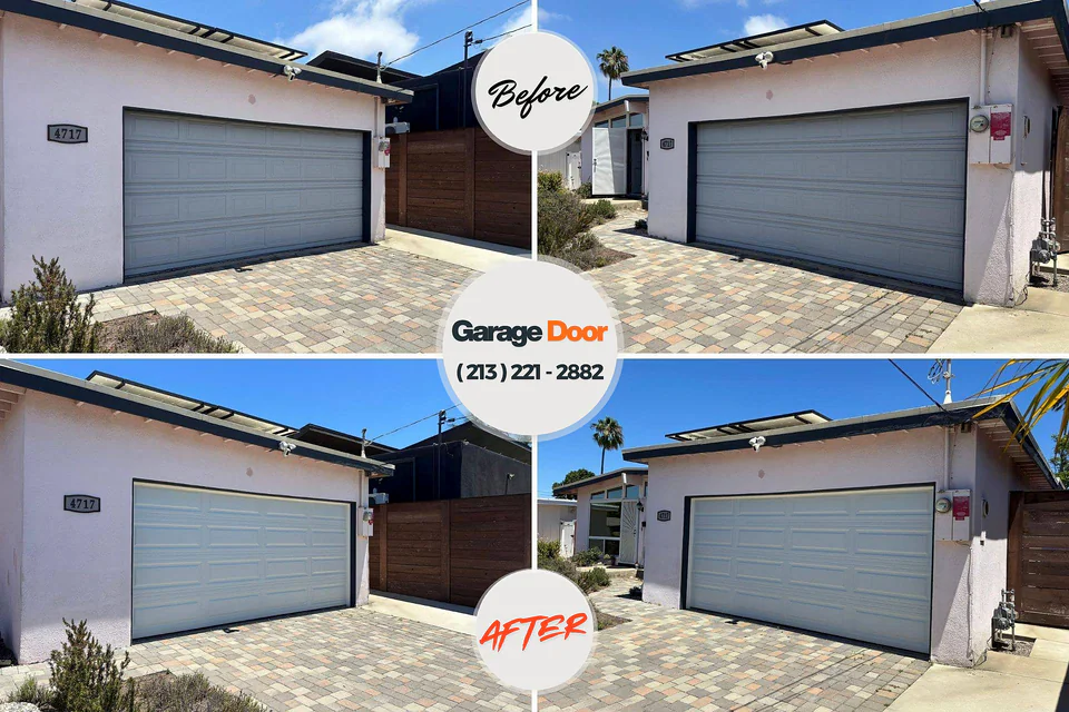 Before and after: garage door repair Lisbon, IA